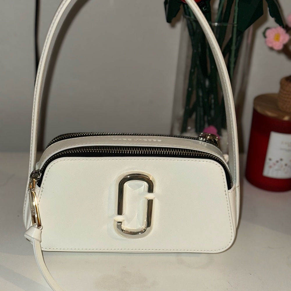 Marc Jacobs Cream Shoulder Bag with Silver Accents